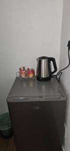 米德尔堡Middelburg Guesthouse的一个茶壶放在冰箱顶上 更多11张照片