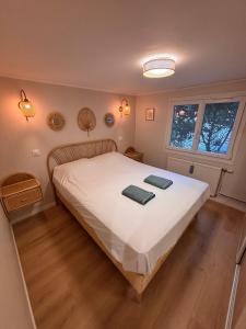 Postel nebo postele na pokoji v ubytování Ty Goe - maison à 400 m plage