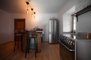 Kuchyň nebo kuchyňský kout v ubytování Natur Hof Schwarnlehen