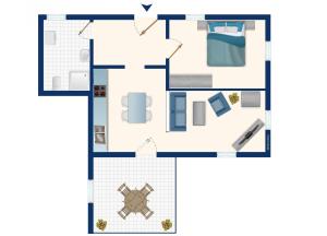 Půdorys ubytování Wohnung Mit Terrasse Im Sanierten Fachwerkhof