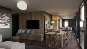 Μια τηλεόραση ή/και κέντρο ψυχαγωγίας στο Le Mallet, Courmayeur, Alpine Homesuite