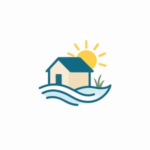 une maison sur le logo de l'eau dans l'établissement Le Petit Port du Loiron 17 Charente Maritime, à Angoulins-sur-Mer