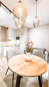 Η κουζίνα ή μικρή κουζίνα στο Piotrkowska 44 Apart By DreamAp