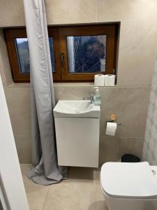 Koupelna v ubytování Domek Rodzinny Martynka