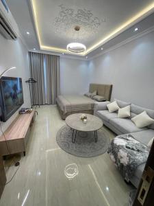 Istumisnurk majutusasutuses شقة صالة وغرفة نوم هادئه ومريحة دخول ذكي