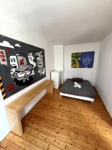 En eller flere senge i et værelse på Large appartment centre, cathedrale, marché noel