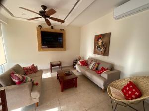 ChanoVivo Resorts的配有沙发和平板电视的客厅