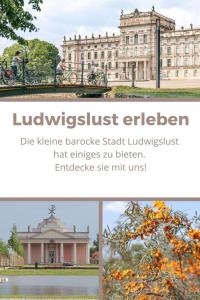 eine Collage von zwei Bildern eines Gebäudes in der Unterkunft Gesamte Unterkunft Apartment in Ludwigslust in Ludwigslust