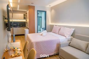 Posezení v ubytování Flats no Mares de Cabo Branco by QAVI