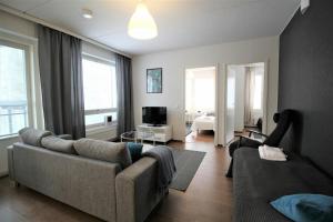 Χώρος καθιστικού στο Convenient Apartment for 5 with Sauna