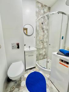 Koupelna v ubytování Przy Parku Róż