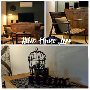 a living room and a room with a bird cage at Relax House Lara in Krapinske Toplice in Krapinske Toplice