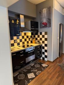 Kuchyň nebo kuchyňský kout v ubytování Be-Ta Apartament