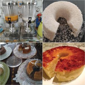 four different pictures of different types of cakes and desserts at Pousada em Fazenda Nova Dona Rosy in Fazenda Nova +3 photos