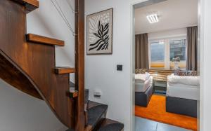 Postel nebo postele na pokoji v ubytování Relax Homedesign gemütliche Wohnung im Grünen in der Nähe von HH + 39 fotografií