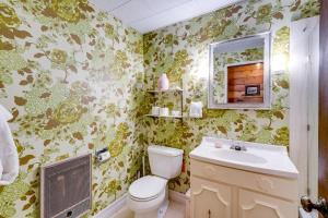 une salle de bains avec toilettes et lavabo dans l'établissement Whale Watch and Relax Fireside Puget Sound Gem!, à Keystone 21 autres photos