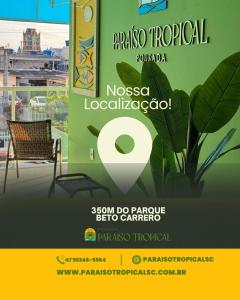 a poster for a pueblo tropical pulaoociococo at Pousada Paraíso Tropical in Penha