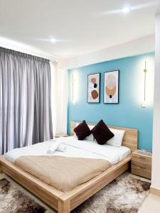 Giường trong phòng chung tại Chick 2bed room unit at cantoment