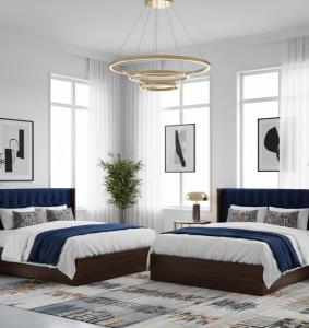 Ένα ή περισσότερα κρεβάτια σε δωμάτιο στο Stylish Apartment with 2 bedroom & relaxation space