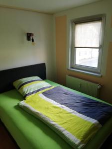 Postel nebo postele na pokoji v ubytování Kleine Ferienwohnung In Freital Bei Dresden