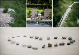 DrégelypalánkHont Vendégház的一幅由石头和软管组成的图片拼贴画