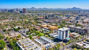 an aerial view of a city with buildings at Bright Micro-Flat steps from DTPH Pool in Phoenix
