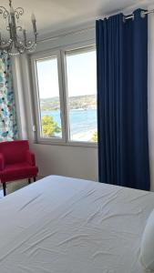 Postel nebo postele na pokoji v ubytování Shengjin apartaments