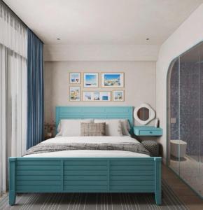 Postel nebo postele na pokoji v ubytování HUBMULTI HÒN THƠM free cable car