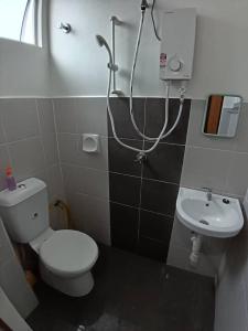 a bathroom with a white toilet and a sink at Raub Sutera Homestay in Kampong Sempalit Ulu