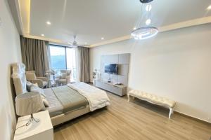 Televiisor ja/või meelelahutuskeskus majutusasutuses Executive Studio with Mountain Views at Monal Murree