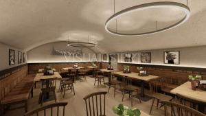 En restaurant eller et andet spisested på Hotel & Wirtshaus Waldschlösschen - Spezialausschank Augustiner -