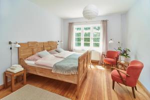 Ένα ή περισσότερα κρεβάτια σε δωμάτιο στο Große Atelierwohnung Barrierefrei