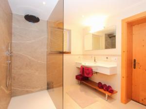a bathroom with a shower and a sink at Apartment Fabian by Interhome in Ried im Zillertal