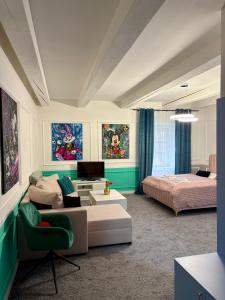 Postel nebo postele na pokoji v ubytování Boutique Hotel Pošta RL