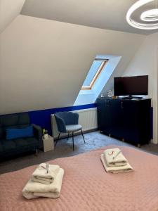 TV a/nebo společenská místnost v ubytování Boutique Hotel Pošta RL