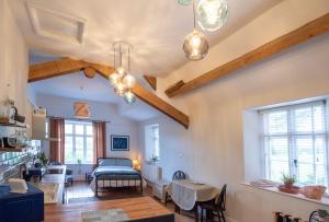 Et opholdsområde på The Coachmans Quarters