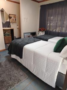 - une chambre avec 2 grands lits et une fenêtre dans l'établissement Droombos Guestrooms, à Kuruman