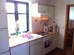 Kuchyň nebo kuchyňský kout v ubytování Ferienwohnung Gans In Ummanz Lüßvitz