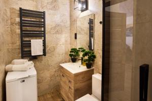 Koupelna v ubytování Apartament Zamkowy Kopisto 11 - Apartamenty Zamkowe Centrum miasta Rzeszów + 12 fotografií