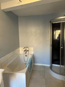 Ένα μπάνιο στο Spacious Village House in Ginoles with Garden