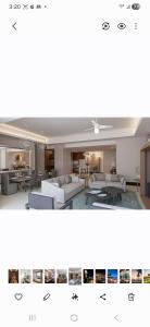 un salon avec des canapés et une salle à manger dans l'établissement 3 bd grand luxxe Spa, à Nuevo Vallarta