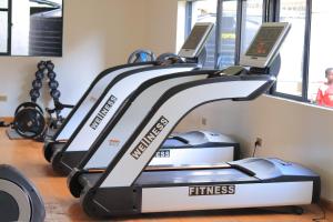 a row of fitness machines in a gym at Quick Connect Studio Kileleshwa in Nairobi