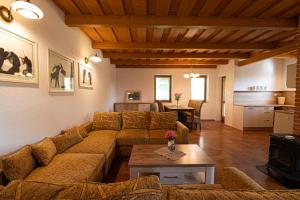 a living room with a couch and a table at Chalet Mara Liptov in Otilia
