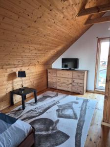 TV a/nebo společenská místnost v ubytování Pensjonat Paskudy