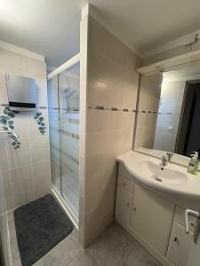 Et badeværelse på Spacieux duplex sur le port