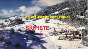 an overview of a ski resort in the snow at Pension Razil XO in Ladis
