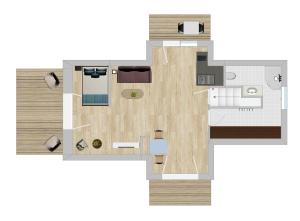 eine Zeichnung eines Grundrisses eines Hauses in der Unterkunft Strand Quartier in Timmendorfer Strand