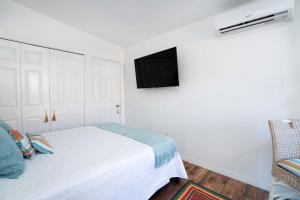 ein Schlafzimmer mit einem Bett und einem Fernseher an der Wand in der Unterkunft Rio retreat - Unit B in Miami + 3 Fotos
