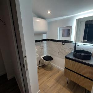 ein Badezimmer mit Waschbecken und Toilette in der Unterkunft Le contemporain Centre historique in Langres