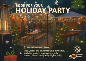 a flyer for a holiday party with christmas lights at Appartamento Peschiera in Peschiera del Garda